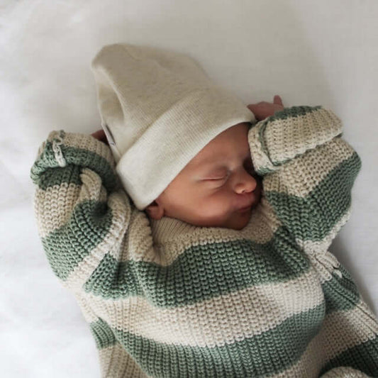 Guapoo chunky sweater aloe vera strepen newborn