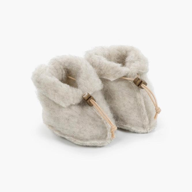 Baby slofjes grijs merino wol