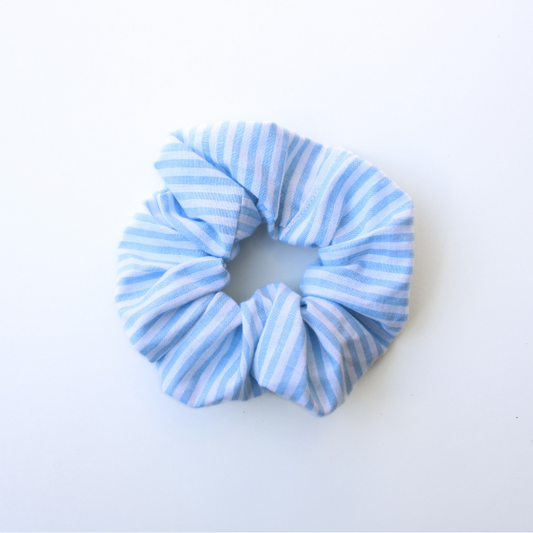 Scrunchie blauw wit gestreept groot meisjes