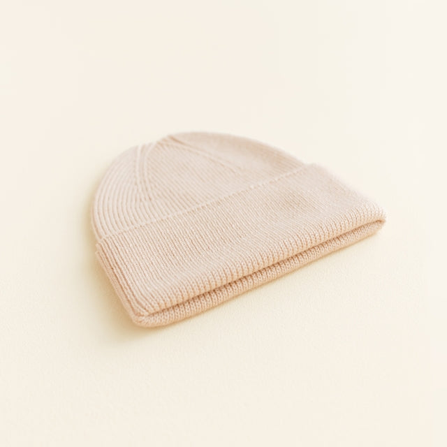 fonzie beanie muts merinowol beige oat