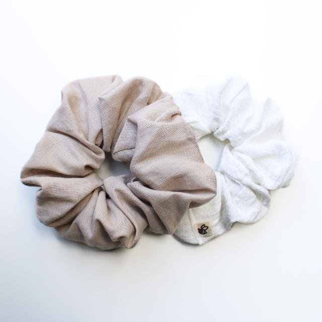 Scrunchie linnen groot meisjes set