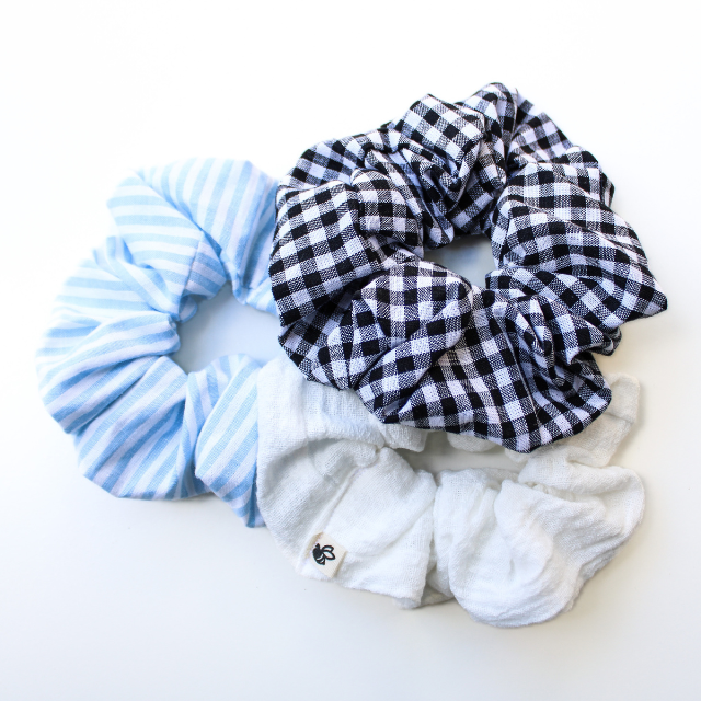 Scrunchie zwart wit 